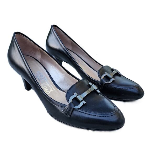Salvatore Ferragamo Double Gancio Buckle Leather Pumps 8